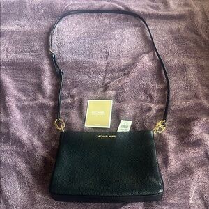 Michael Kors Black Shoulder Bag with Gold Hardware